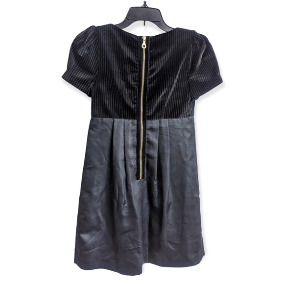 SEA NEW YORK Black Pinstripe Velvet & Charm Short Sleeve Mini Dress Size 2 - Picture 3 of 8